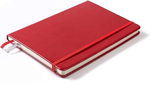 Miniatura 3 de Guissi Cuaderno clásico de cuadrícula de puntos, tapa dura A5, papel grueso sin ácidos de 2.82 ozm, con bolsillo interior fino, piel sintética,