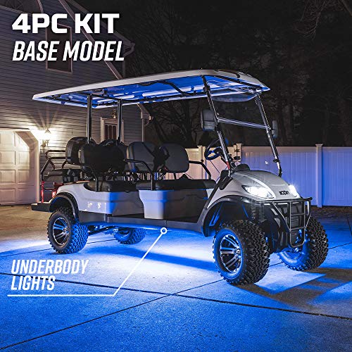 Ledglow 4Pc Expandable Million Color Led 6-Seater Limo Golf Cart Underglow Accent Neon Lighting Kit For Ezgo Yamaha Club Car - Fits 12-Volt Battery - Water Resistant Flexible Tubes #TOP2