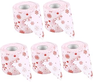 Amosfun 5 Pçs Papel Higiênico Decorativo De Natal Rolo De Papel Higiênico De Natal Guardanapo De Papel Higiênico Impresso Papel Higiênico Rolo De Papel De Impressão