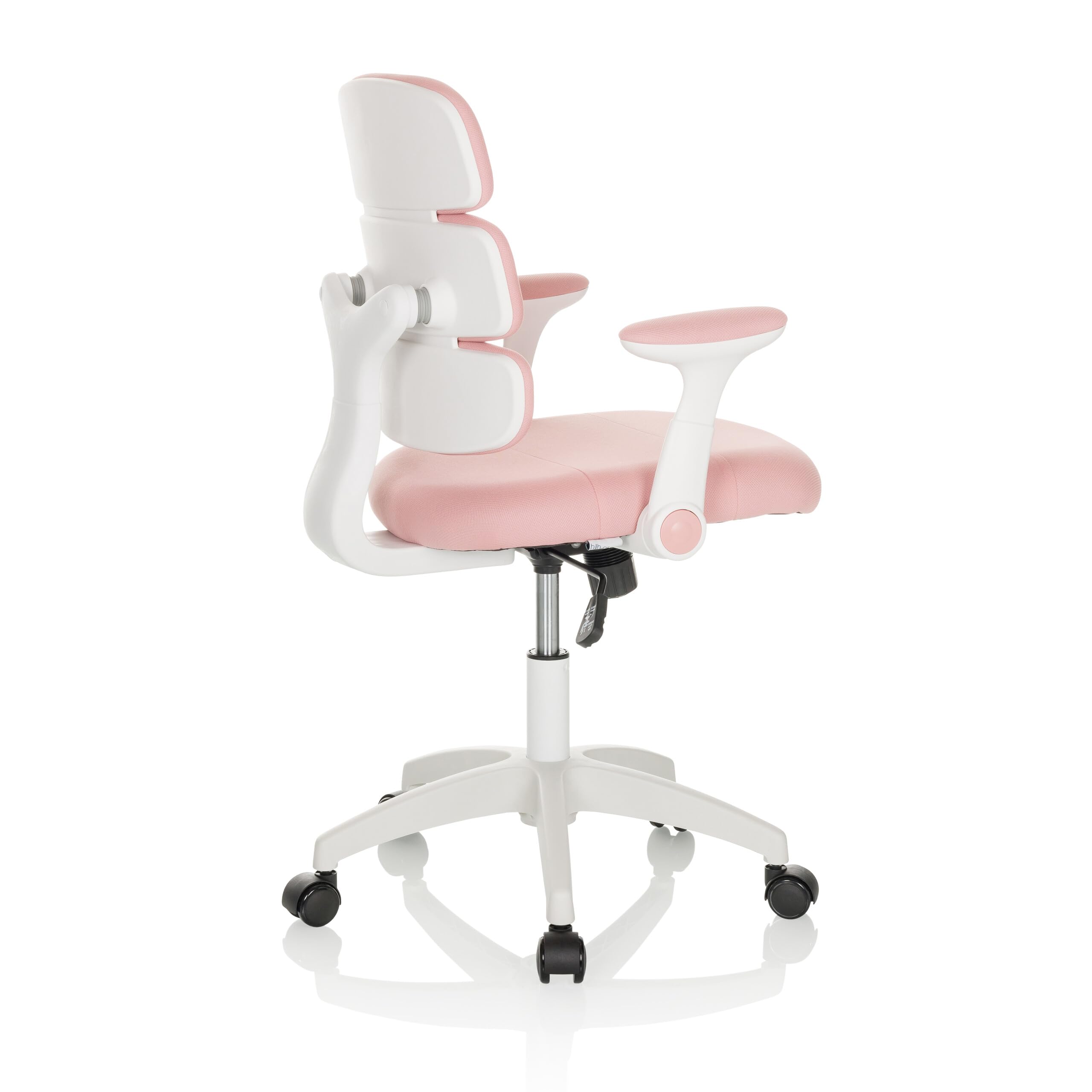 hjh OFFICE Dziecięce krzesło obrotowe Kid ERGOLINO W krzesło dziecięce z ergonomicznym oparciem, kolor różowy, 736429