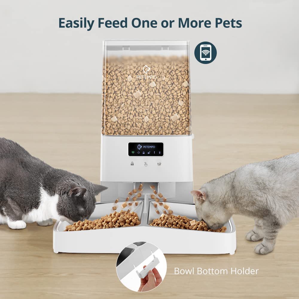 Automatic Cat Feeders, WiFi 5L Automatic Pet Feeder with AntiStuck