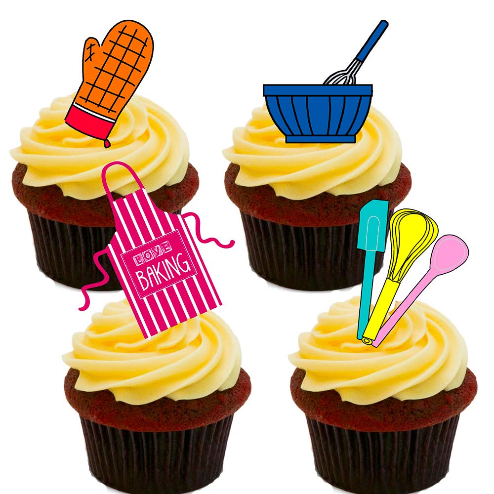 Made4you Baking Mix, Edible Cake Decorations - Stand-Up Wafer Cupcake Toppers (Pack Of 24)