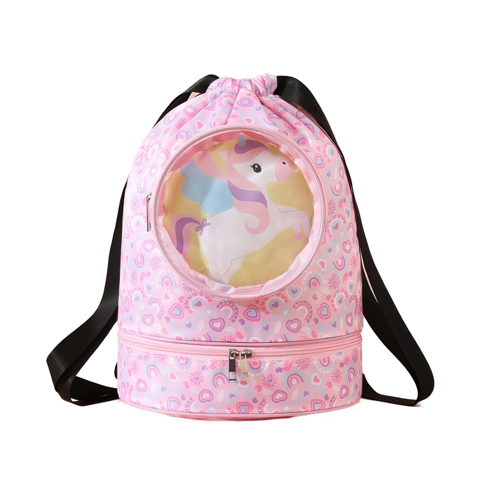 Voici et Voila Bolsa de Deporte con Cordón Nino Mochila Natacion Niña Mochila Piscina Gimnasio Playa Picnic Niña Bolsa Cuerdas Impermeable