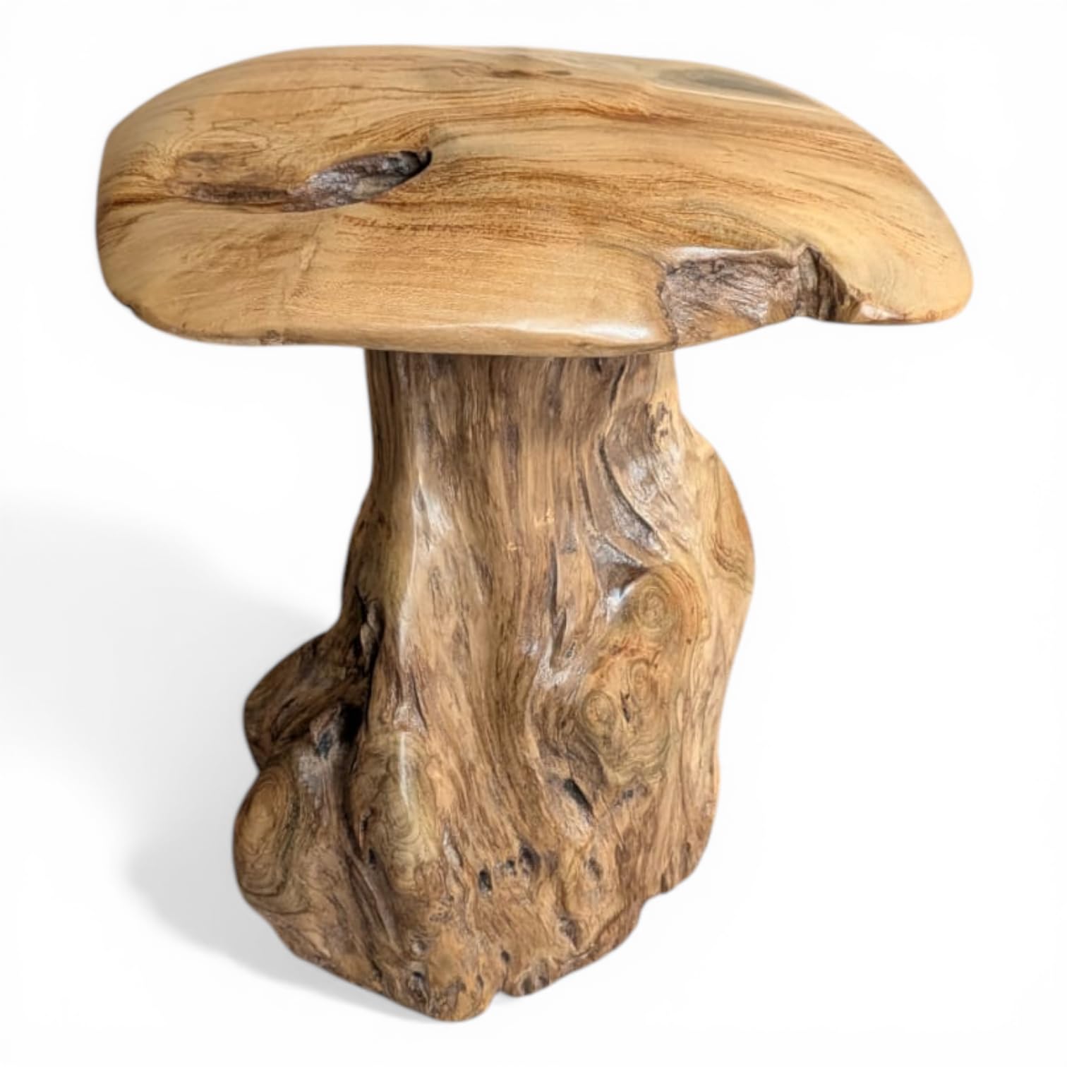 Kinaree Rzeźba z drewna korzeniowego mała – 40 cm drewno tekowe – dekoracja do ogrodu, na taras i do salonu