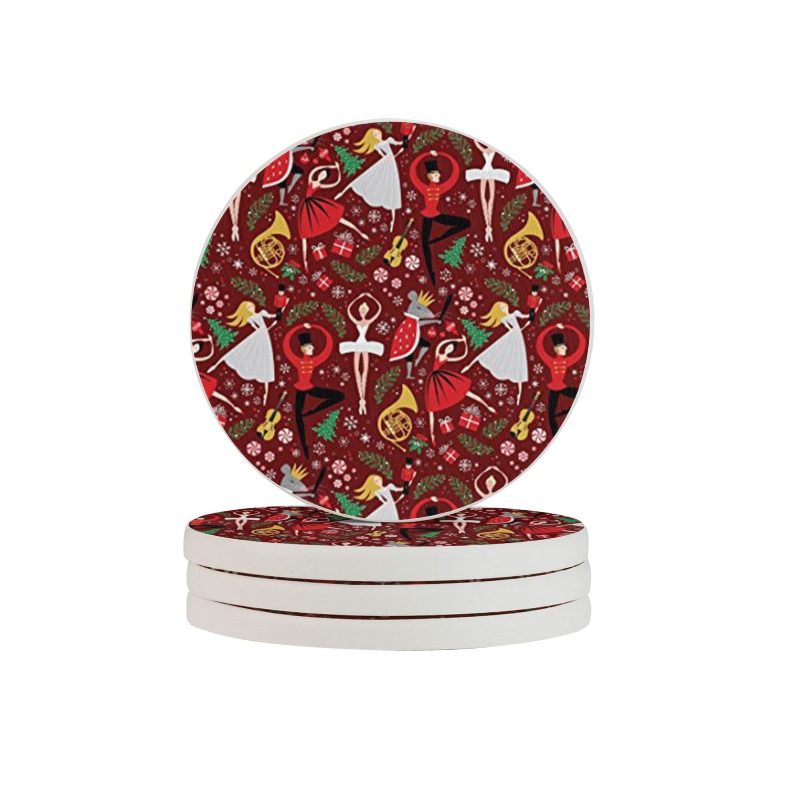 Nutcracker Ballet Two Pieces Drink Coaster for Tabletop Protection Place Mats for Home Decor