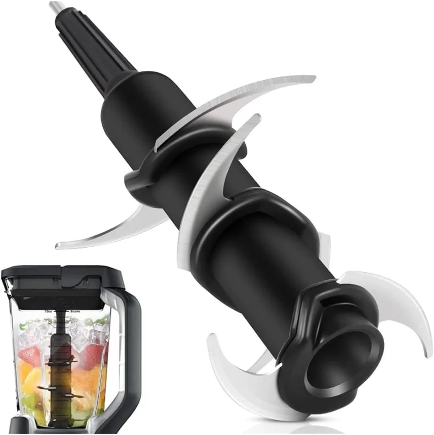 Compatible For Ninja ，72OZ Blender Cup + Lid + Blade For BL660 BL661 BL770BL610(Cup-lid-blade)