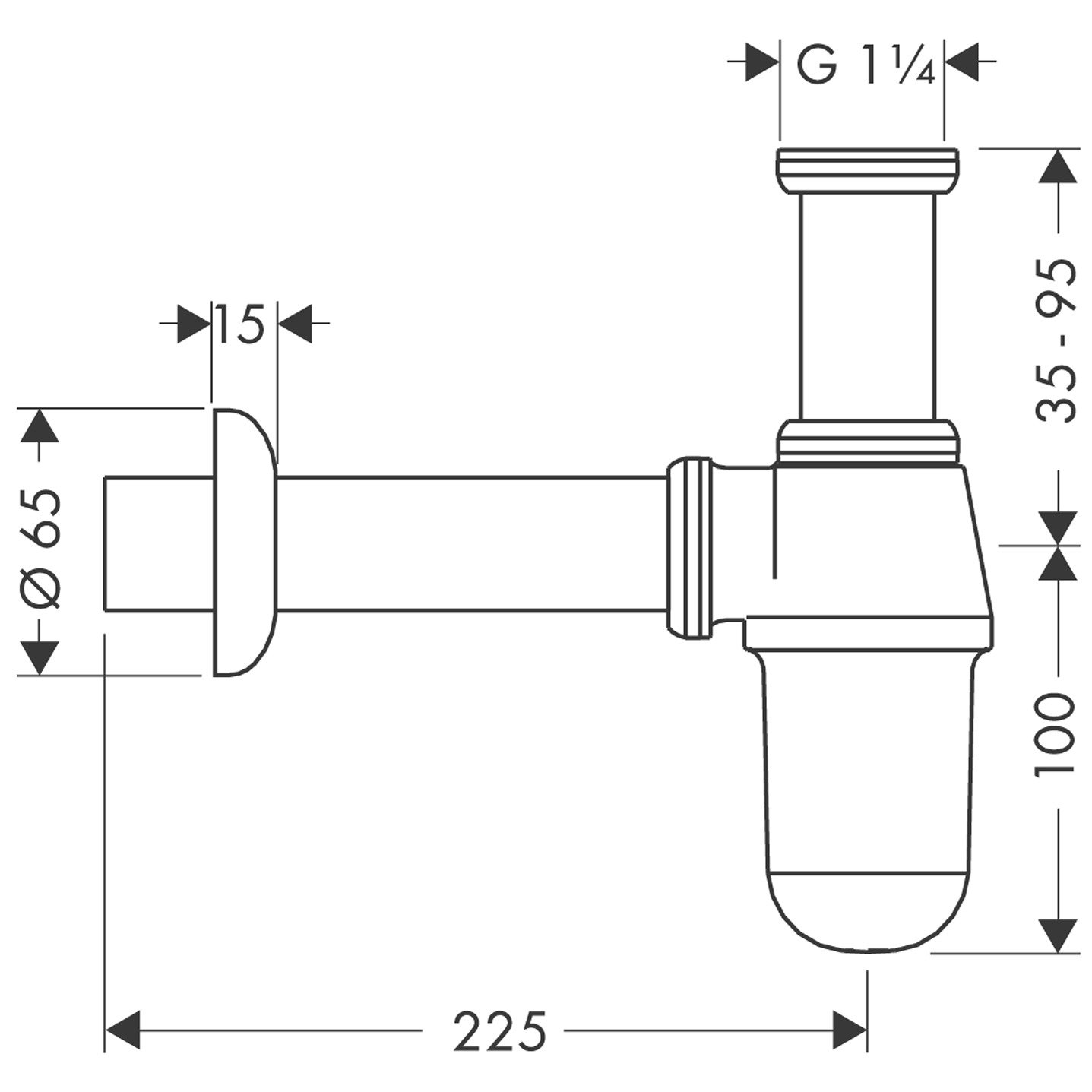 hansgrohe Siphon modèle standard, chromé, 52053000