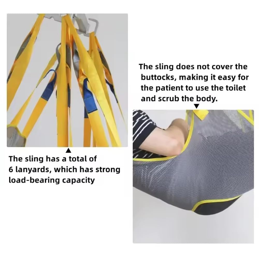 Arnés de Transferencia Universal para Pacientes con Soporte Dorsal y Piernas, Cinturón de Elevación Ajustable en Altura hasta 100kg,con Asas para Máxima Seguridad,para transferencia y posicionamiento