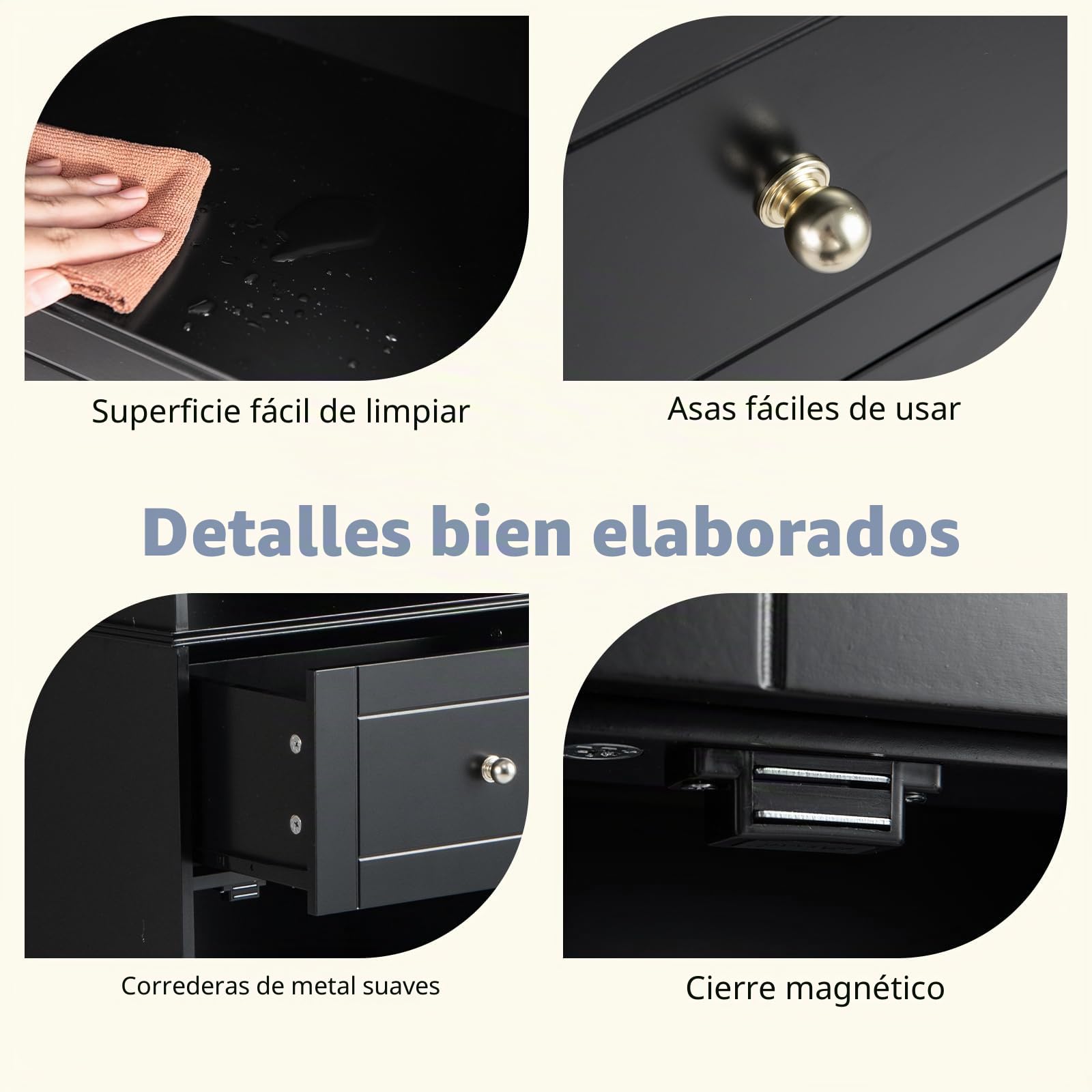 LIFEZEAL Mueble de Baño para Ahorrar Espacio, Columna Alta y Estrecha con 1 Cajón, 3 Estantes Abiertos, 1 Puerta y Patas de Madera Maciza, Armario Aparador para Cocina, Baño y Salón (Negro)