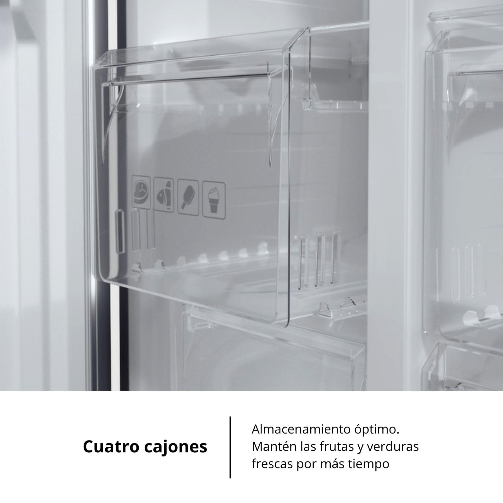 Corberó – Frigorífico Americano | CFSBSM460NFW | 460L | 177.5cm | No Frost | Motor Inverter |41 dB | Display en la puerta | Súper Enfriamiento | Súper Congelación | Blanco
