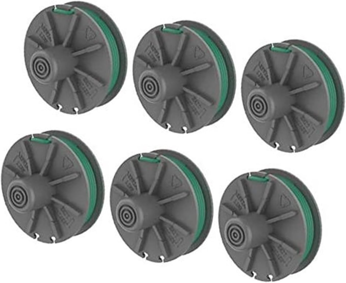 Gardena String Trimmer Spool, Interchangeable Spool, for Gardena 5309-20 Replacement Trimmer Spool Turbo Trimmers, Brush Cutters, 2mm, 4.6m Spool Line, for Lawn Trimmer (6) Strimmer Spool Repl