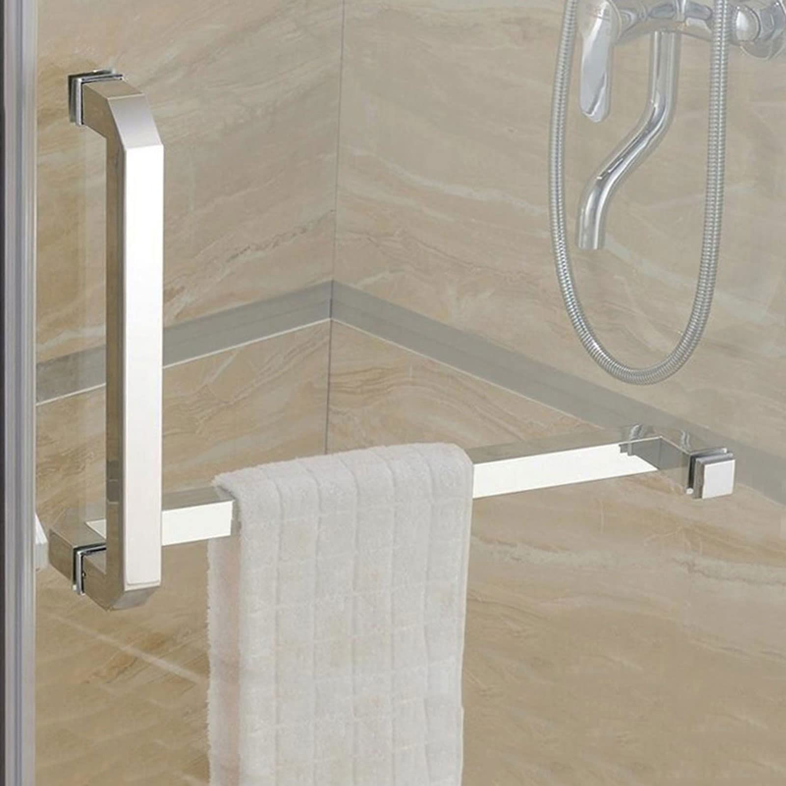 Tirador de Puerta de Acero Inoxidable, pomos para Puertas de Ducha, Manilla para Puertas de Cristal, manillas Sencillas para Puertas correderas, Palanca para Puertas de Cristal de baño, Colo