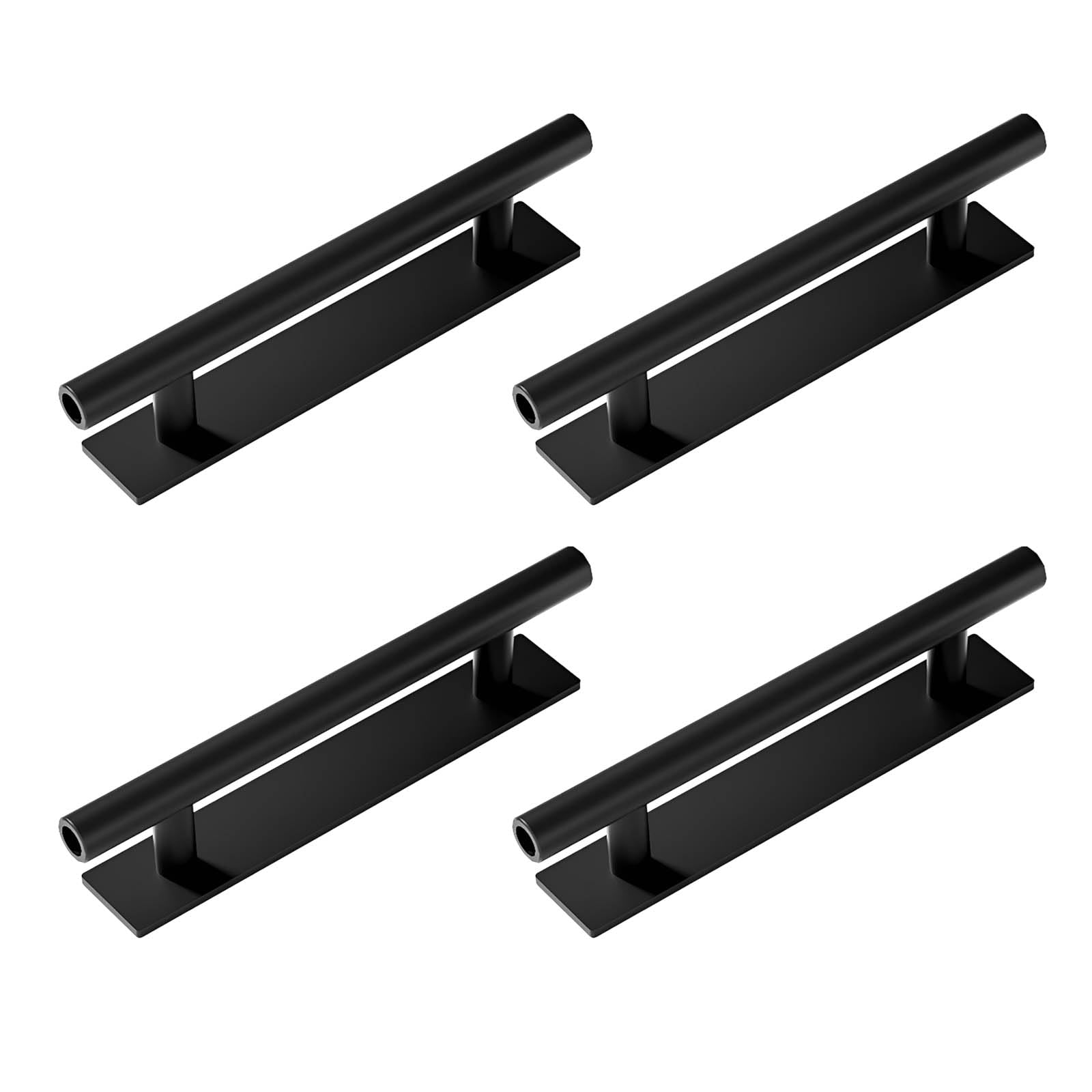 KinetiCore 4.6 Rated 4 Pack Adhesive Cabinet Handles, Black Self Stick ABS Plastic Door Pulls, Peel and Stick No-Drill Drawer Wardrobe Helper Handles for Furniture Kitchen Bathroom