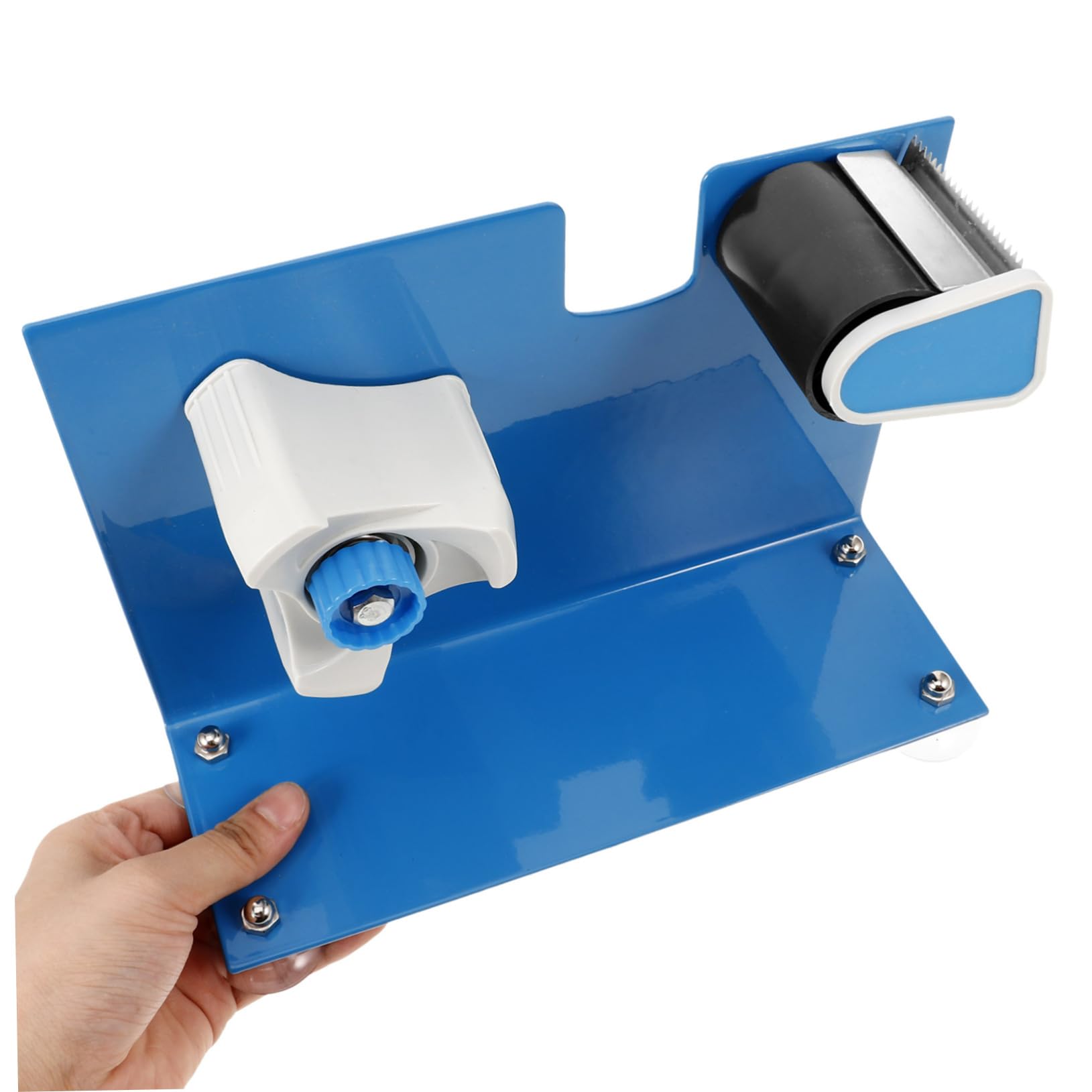 Klebebandabroller mit Saugnapf aus Eisen Blau für 5cm Breite Rollen Wiederverwendbar Sicher Montierbar für Büro und Lager