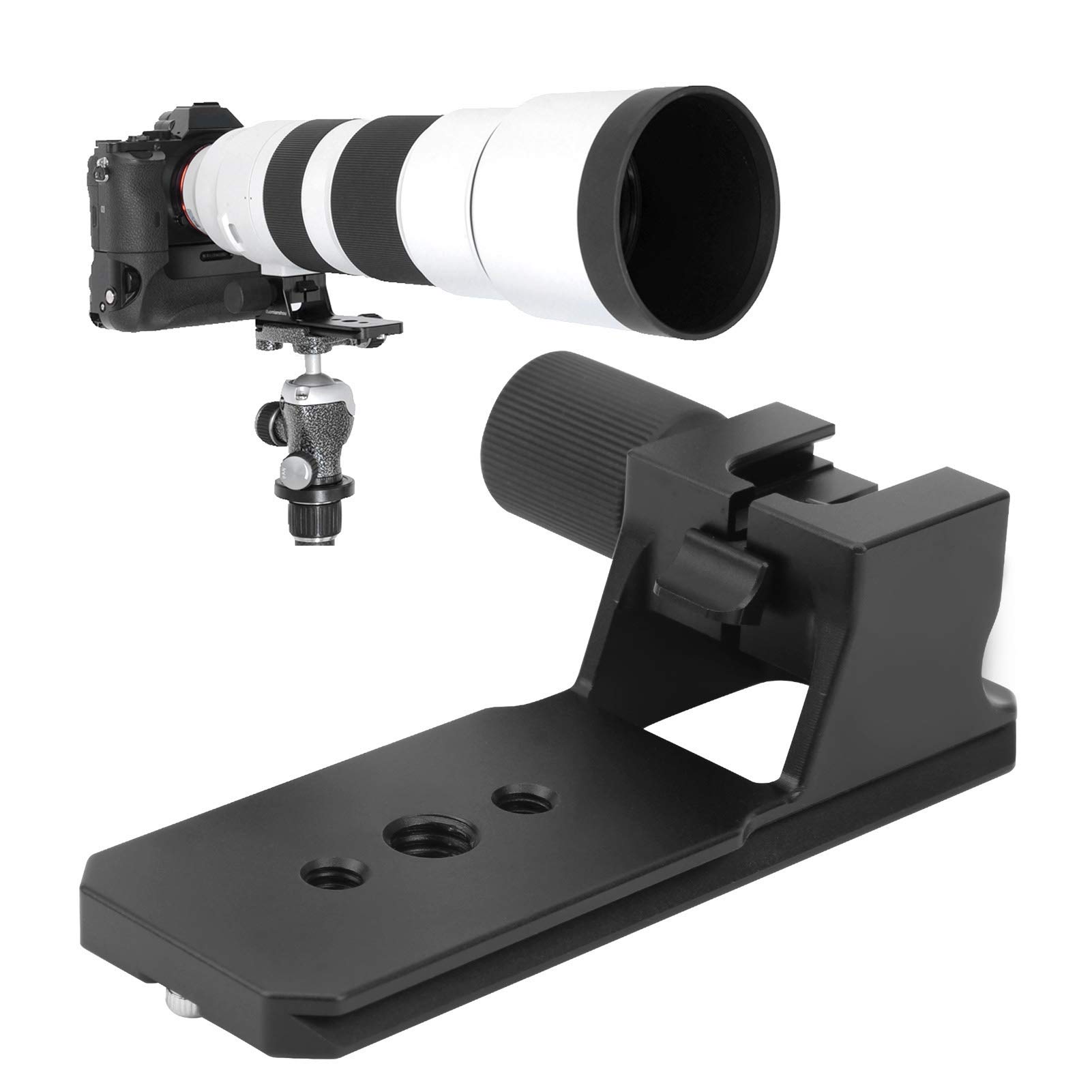 Topiky Piedino per Sostituzione Obiettivo, Supporto per Obiettivo Collare Anello di Montaggio Base di Ricambio Piedino per Montaggio Staffa di Montaggio 1/4 Pollici 3/8 Pollici Accessorio per riprese