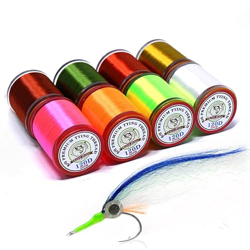 Fly Tying Thread 8 Colors 120D High Strength Nylon Fly Fishing Thread Fly Tying Materials for Saltwater Fly Patterns