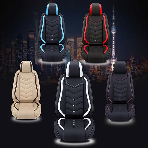 Miniatura 7 de POOUOO Funda de asiento de coche para KIA Forte Koup 2010-2016, funda de asiento deportivo impermeable y resistente al desgaste, protector de