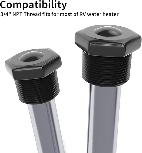 Miniatura 4 de RVGUARD Varilla de ánodo para calentador de agua de RV, varilla de ánodo de magnesio de 9-14 pulgadas con rosca NPT de 34 pulgadas para la mayoría