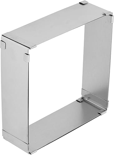 Miniatura 9 de Molde cuadrado ajustable para tartas, rectángulo de acero inoxidable, cortador de estaño para mousse tiramisú (grande (16  11.0 in)