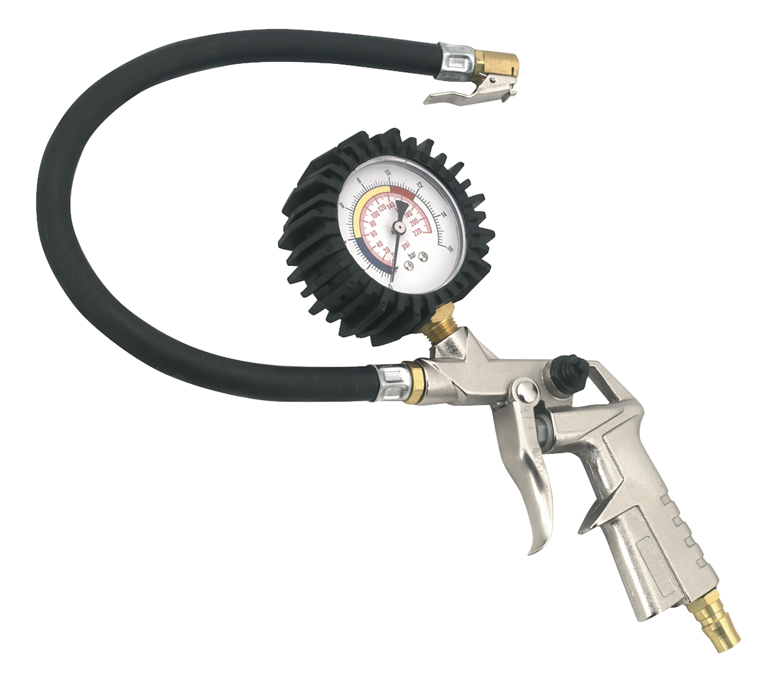 Sealey Tyre Inflator With Clip-On Connector and Dial Type Gauge 1/4"" BSP SA924