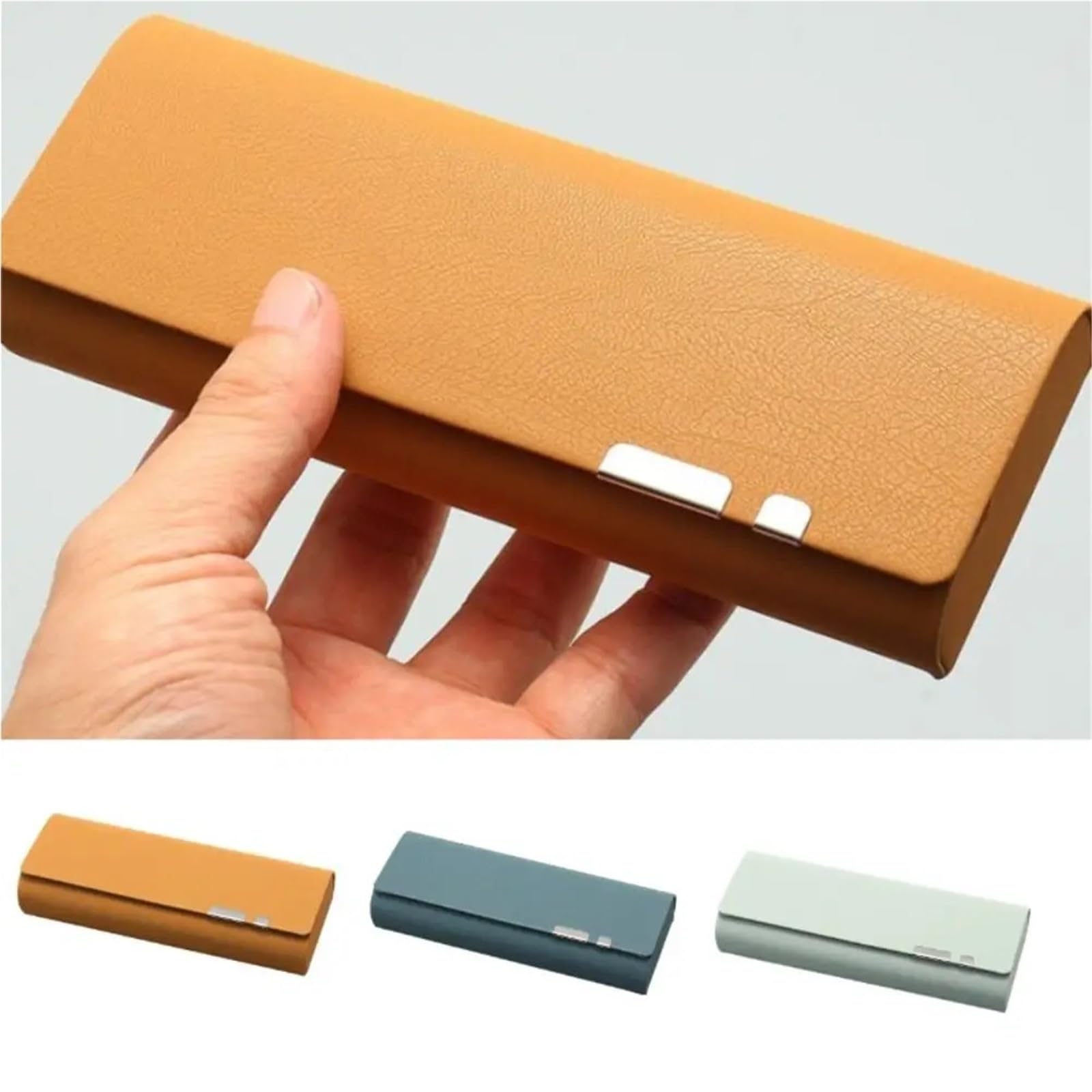 Caja de gafas antiestrés, estuche cuero duro for sol, caja almacenamiento Color sólido, 2 uds Para Mujer