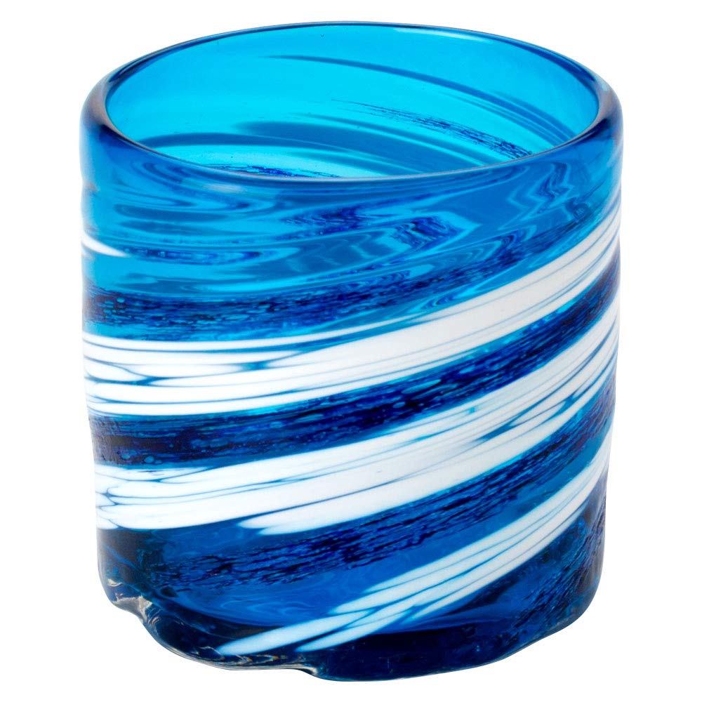 Ryukyu Glass, Rough Wave Series, Cobalt Rock Glass, 9.2 fl oz (260 ml), Mother's Day, Father's Day Gift, For Home and Visitors, Artist: Genkichi Genkichi, Okinawa Craft : Home & Kitchen
