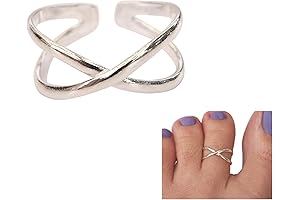 MiYa Jewelry Handmade Criss-Cross Sterling Silver Toe Ring