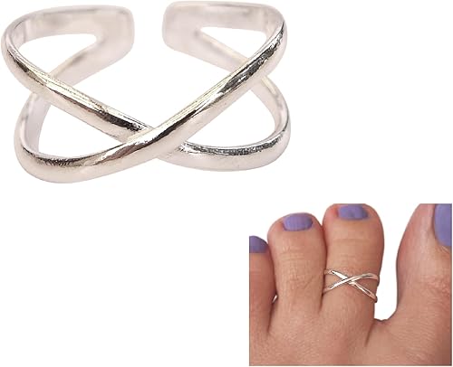 Anillo de dedo ajustable de plata cruzada X hecho a mano, plata de ley 925, elegante y delicado dedo abierto, anillos de meñique o nudillos para