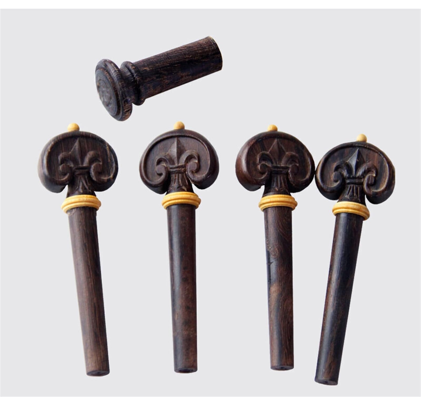 Piezas De Violín Accesorios Para Violín De Madera Tallada Con Cuerno Clavijas Juego De Cuerdas Mentonera Y Cordal Juego Completo Para Violín