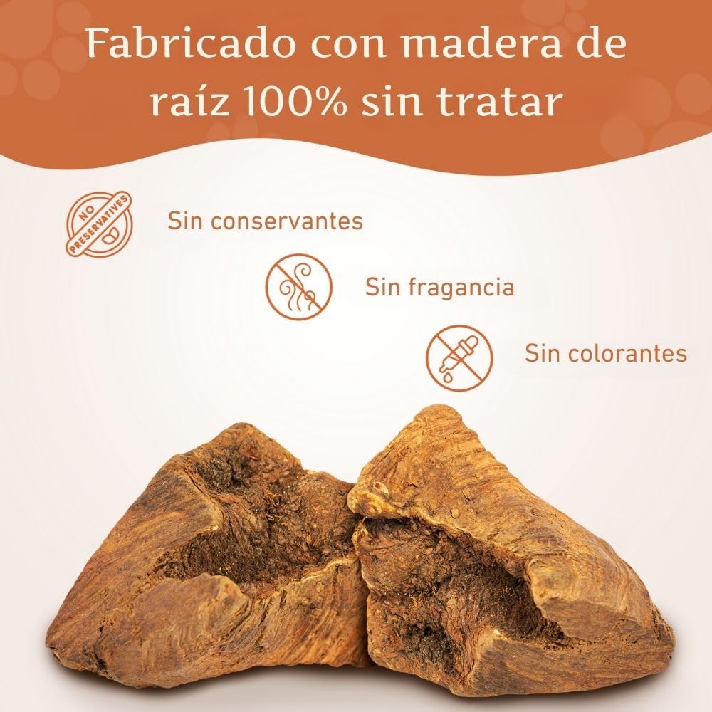 Wildfang® Raíz Masticable de Brezo Grande – Mordedor de Madera, Juguetes para Perros Agresivos, Sin Olor, Natural para Dentición y Salud Dental, Encías Saludables (25-45 kg), Paquete de 3