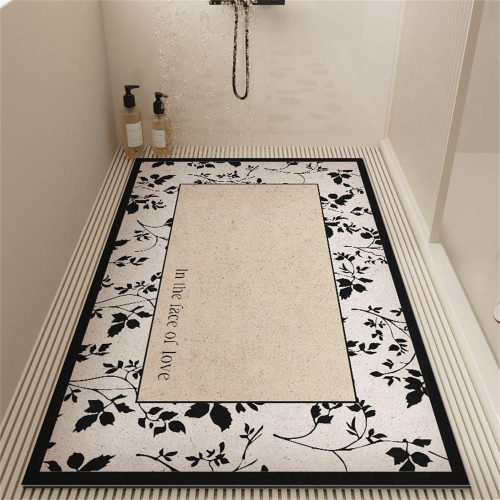 di Alta Gamma Luffa Rosa retrò – Tappetino Morbido(Black,50x80cm)