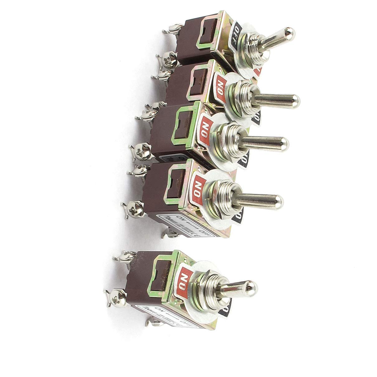 Aexit AC125V 20A Switches DPST ON-Off 2 Positions 4 Pin Latching Toggle Foot Switches Switch 5pcs