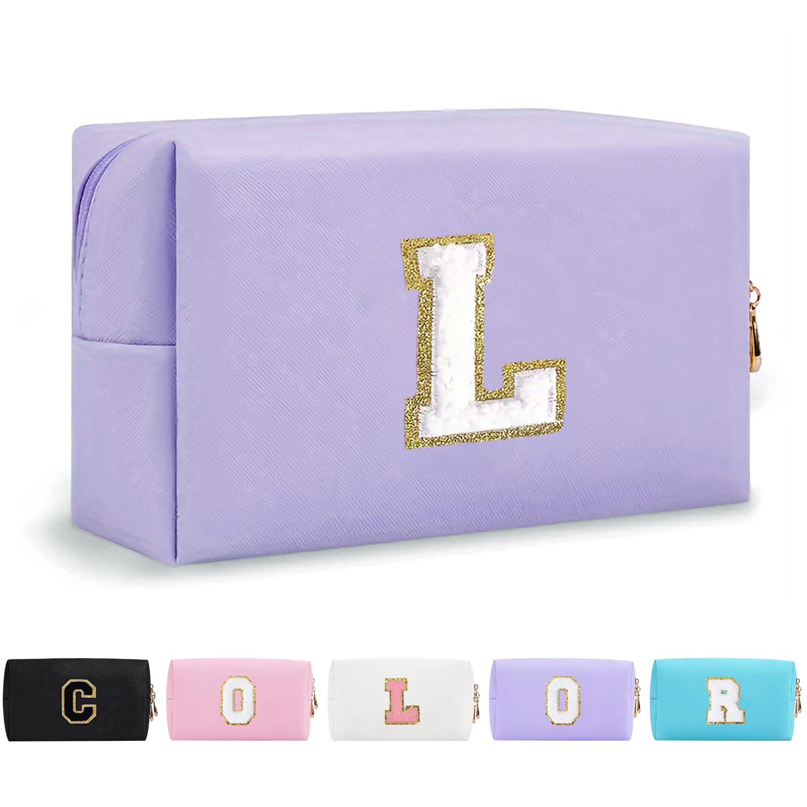 Bolsa de Maquillaje, Bolsa de Cosméticos Impermeable de Viaje, PU Cuero, Neceser de Baño, Bolsa De Aseo Y Almacenamiento para Mujer,Cosas Preppy para niñas Adolescentes (Letra A-Z) — view 66