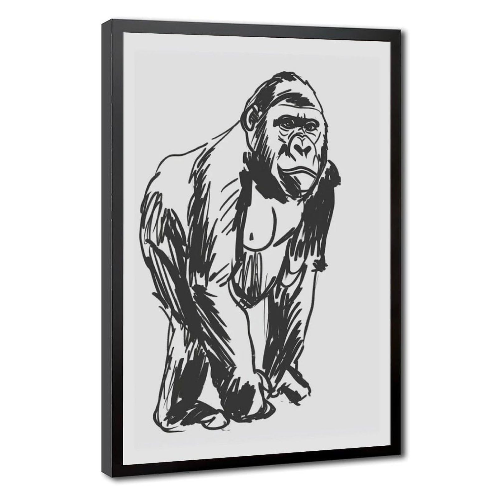 Bareronor Interesting Gorilla Poster Canvas Poster Bedroom Decor Landscape Office Room Decor Gift 16" L X 24" W