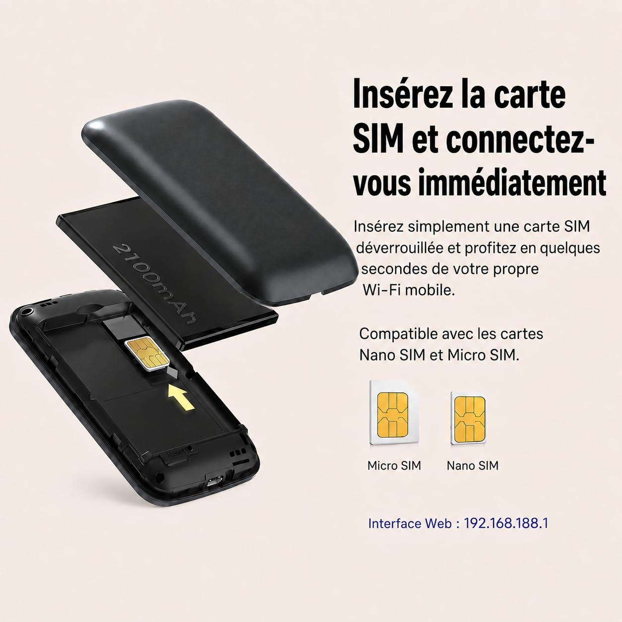 Strong 4G AIRSPOT 220 Routeur WiFi 4G Portable avec SIM, CAT4 150 Mbps