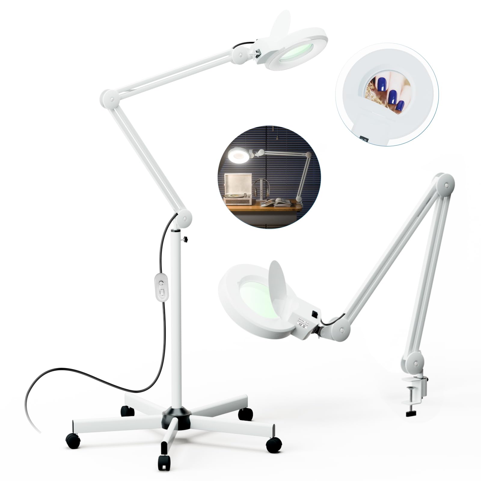5X Magnifying Glass with Light and Stand, MYSWEETY LED