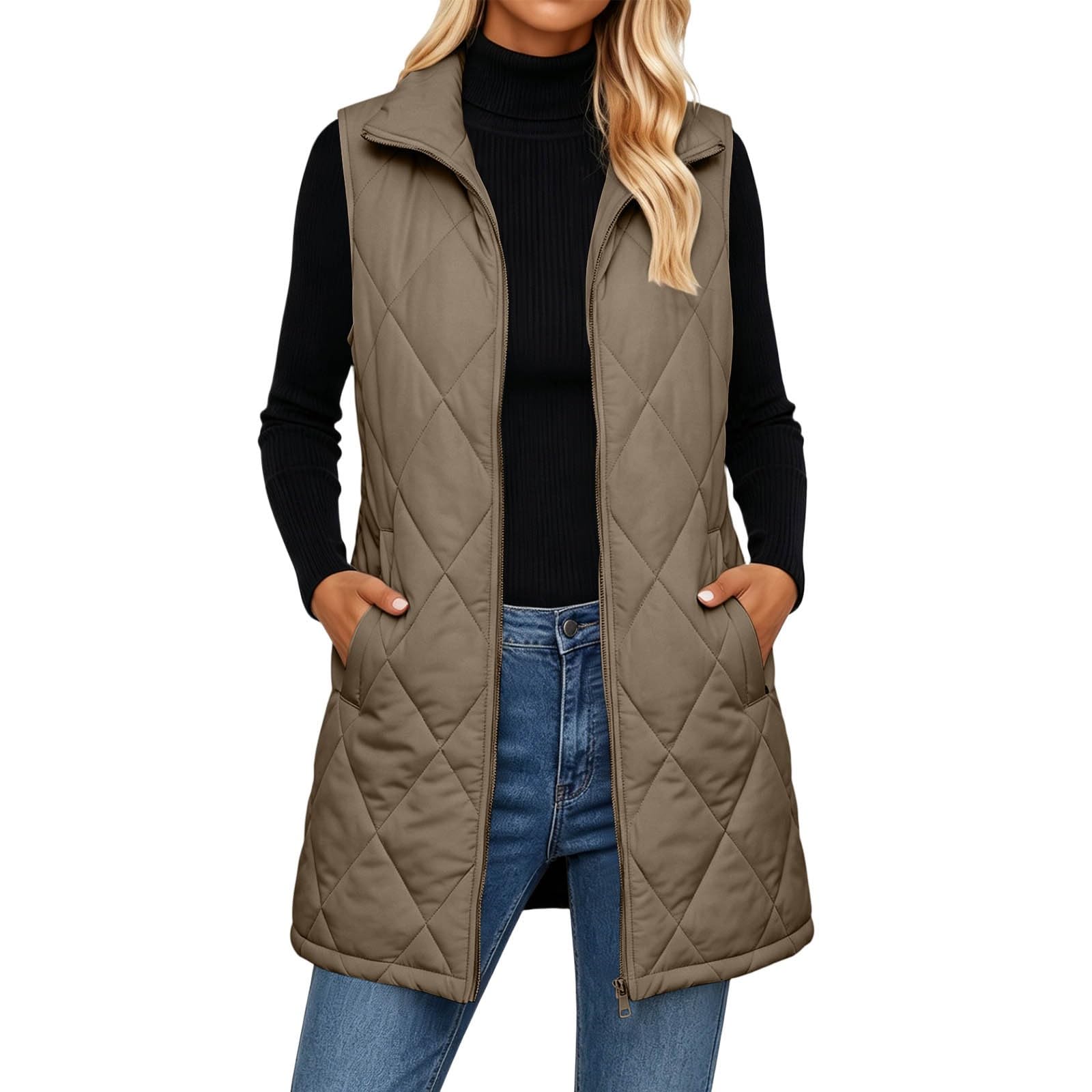Steppweste Damen Winter Daunenweste Ärmellos Steppjacke Warm Winterjacke