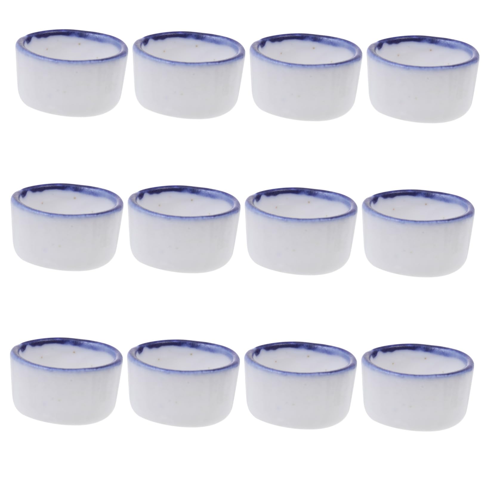 FOMIYES Small Pet Bowl Reptile Basin Set 12pcs Mini Ceramic Feeding Sink for Crawler