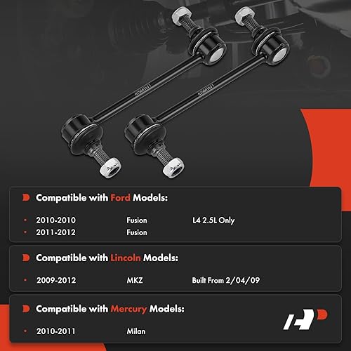 Miniatura 2 de A-Premium 2 eslabones de barra estabilizadora delantera, compatibles con Ford Fusion 2010-2012, Lincoln MKZ 2009-2012, Mercury Milan 2010-2011