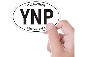 YNP White Oval Vinyl Bumper Sticker | Bozeman, Cody Wyoming, Jackson Hole,...
