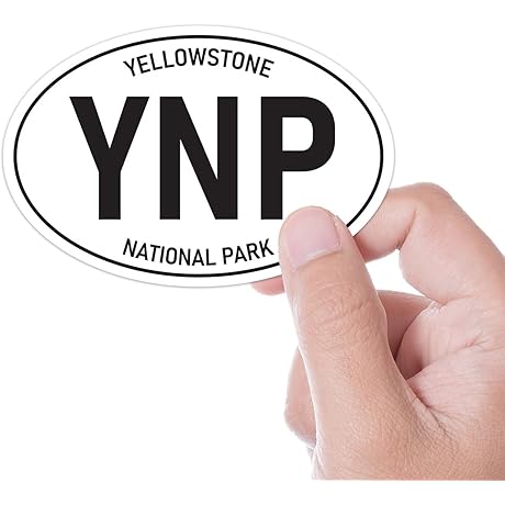 YNP White Oval Vinyl Bumper Sticker | Bozeman, Cody Wyoming, Jackson Hole,...