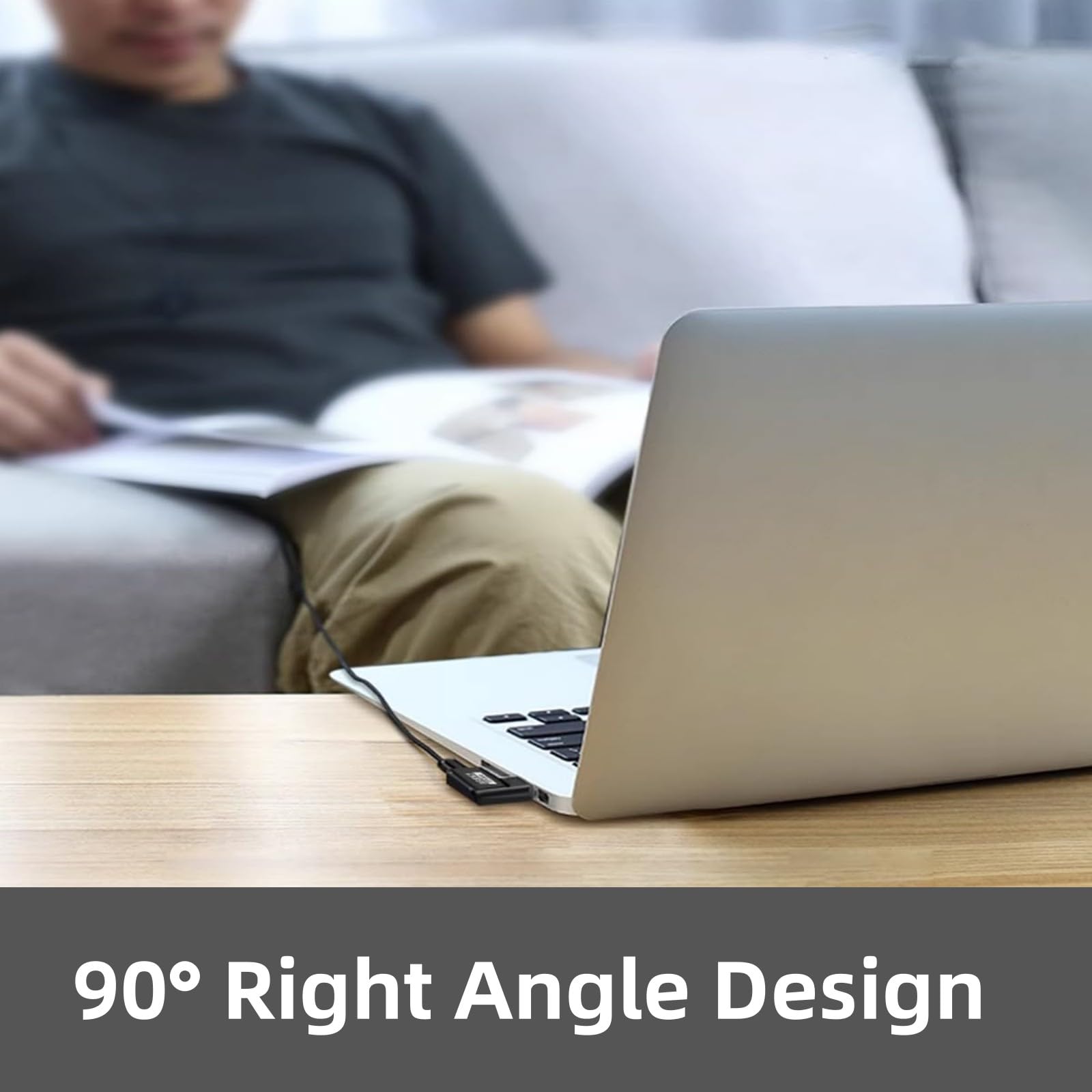 Leehitech 2 Pack 180 Degree Angled USB A Adapter,10Gbps U-Shape USB 3.2 A Mal...