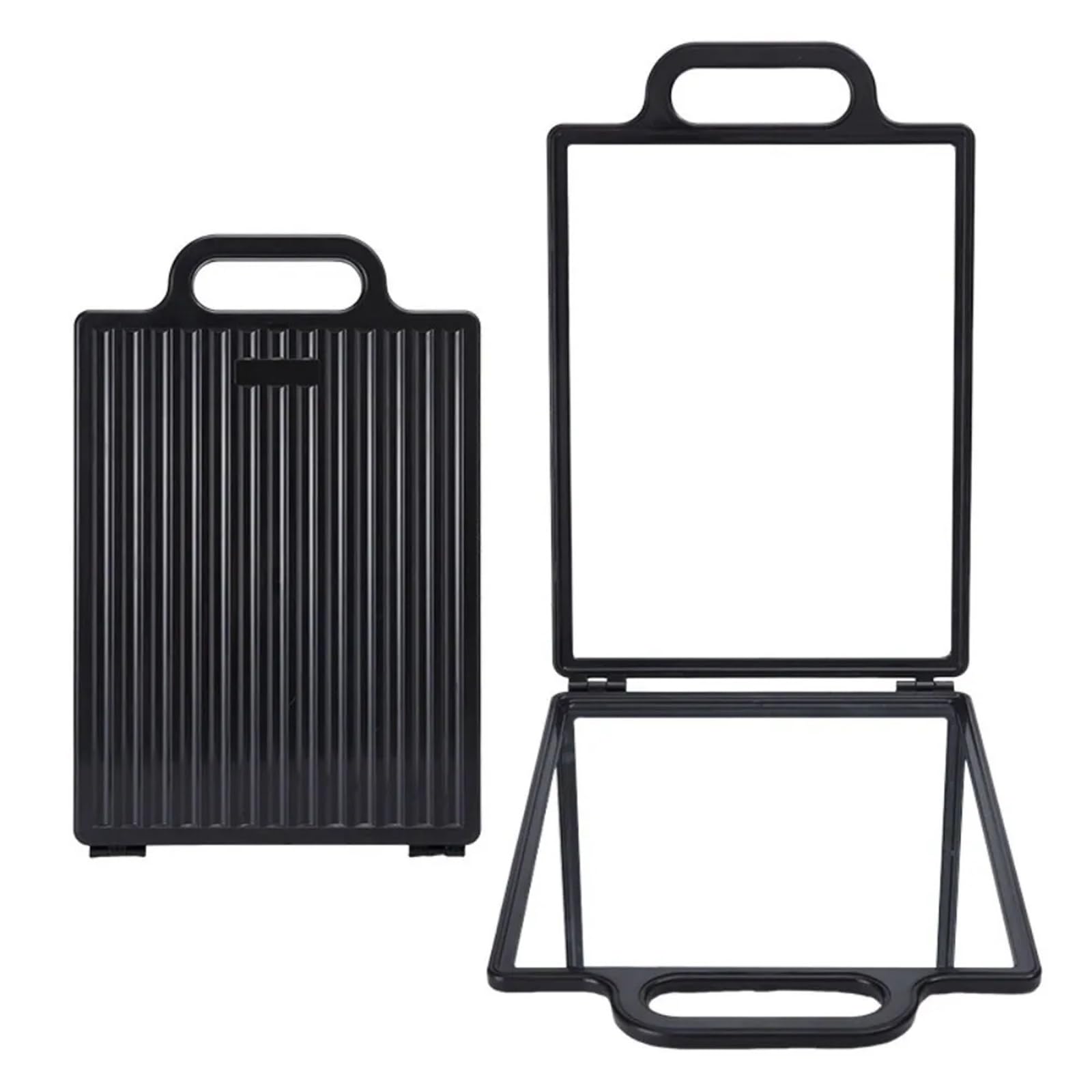 FPJQOBJC Double-Sided Hairdressing Handheld Mirror Portable High Definition Foldable Salon Mirror Rearview Styling Mirror Tools(Black)