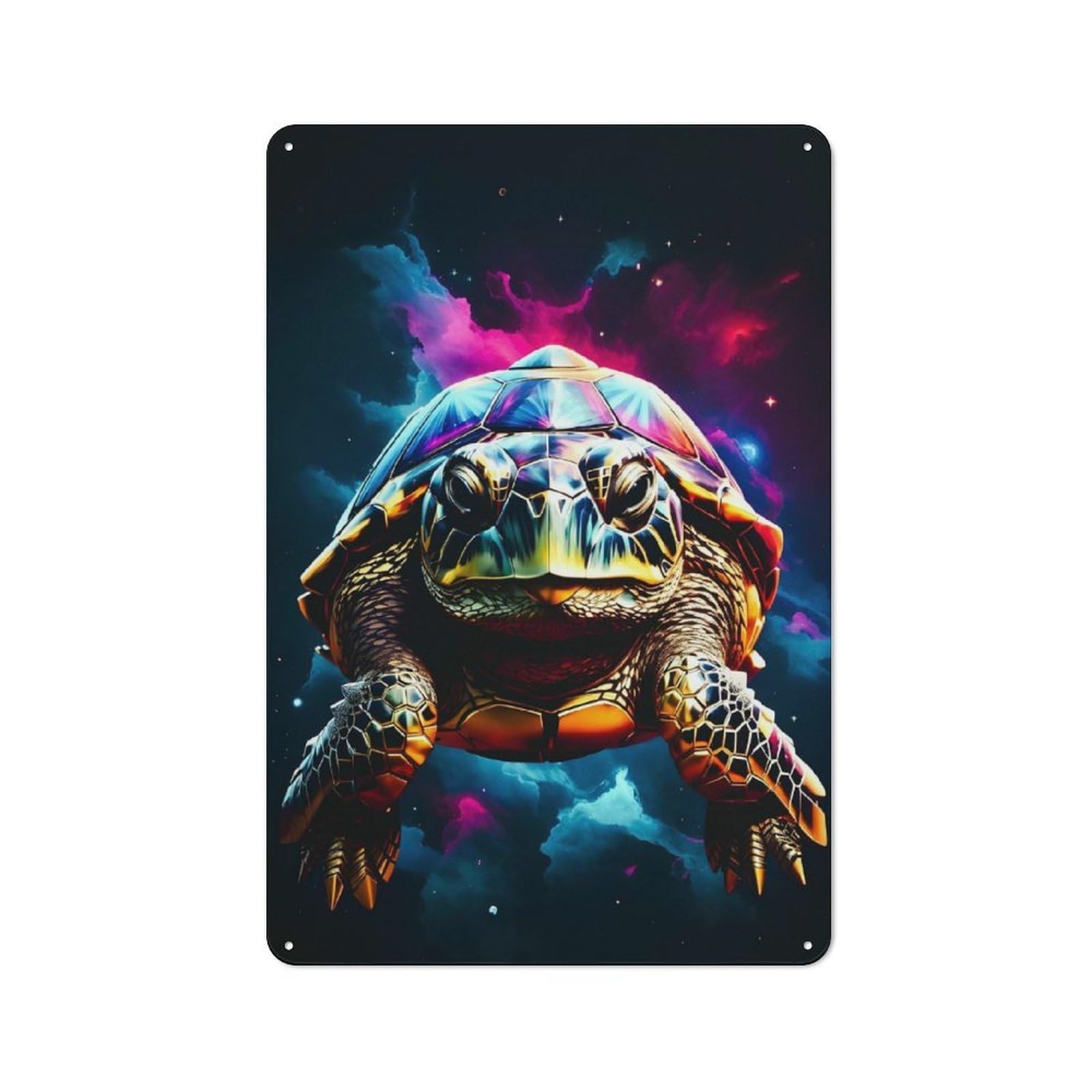 Metal Wall Sign 30x20cm Featuring Turtle for Living Room Wall, for Metal Sign Collectors, for Garage And Workshop Walls