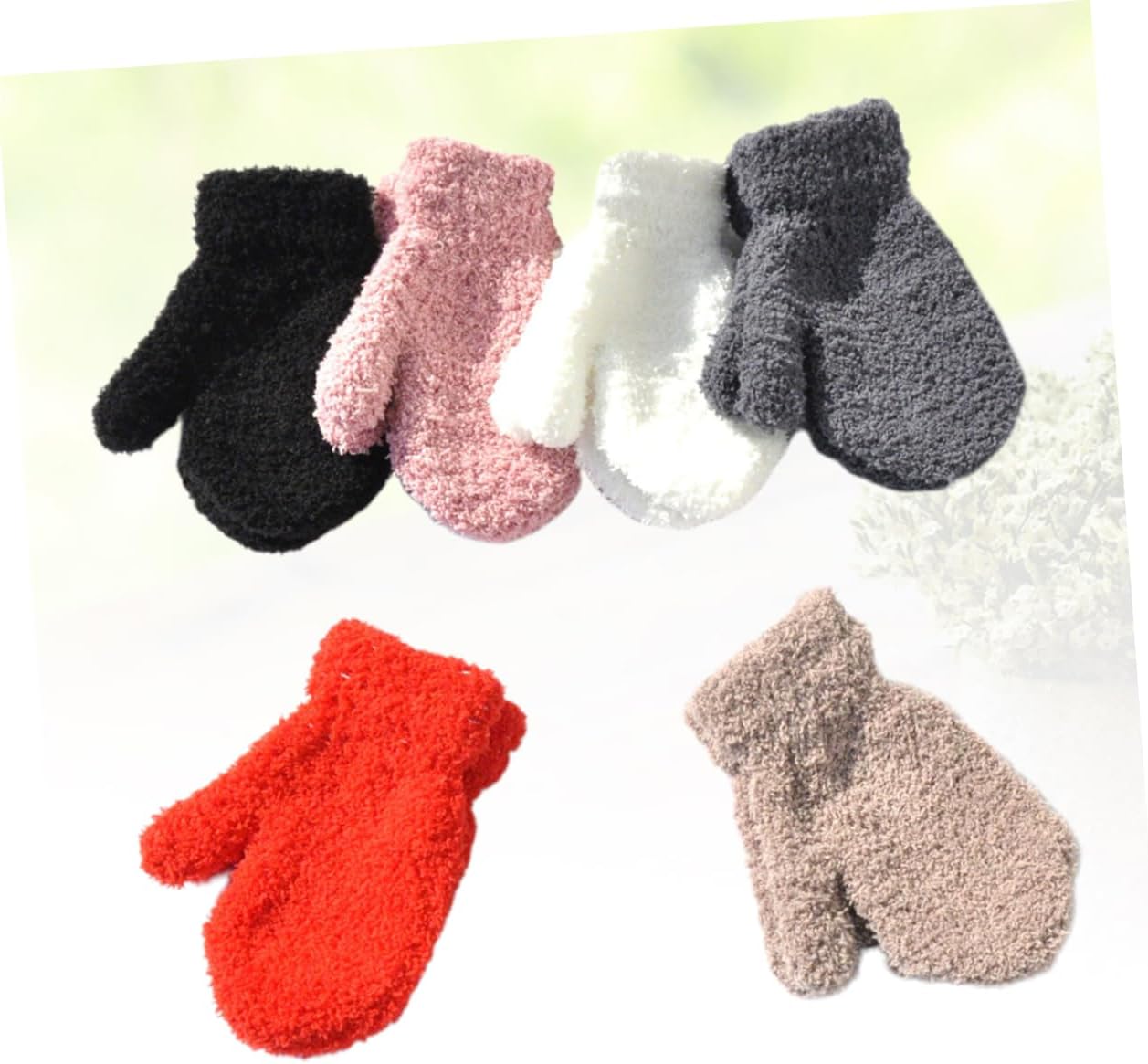 6pairs Boy Girl Knitted Mittens Full Coverage Hand Gloves for Girls and and Warm for Cold Days