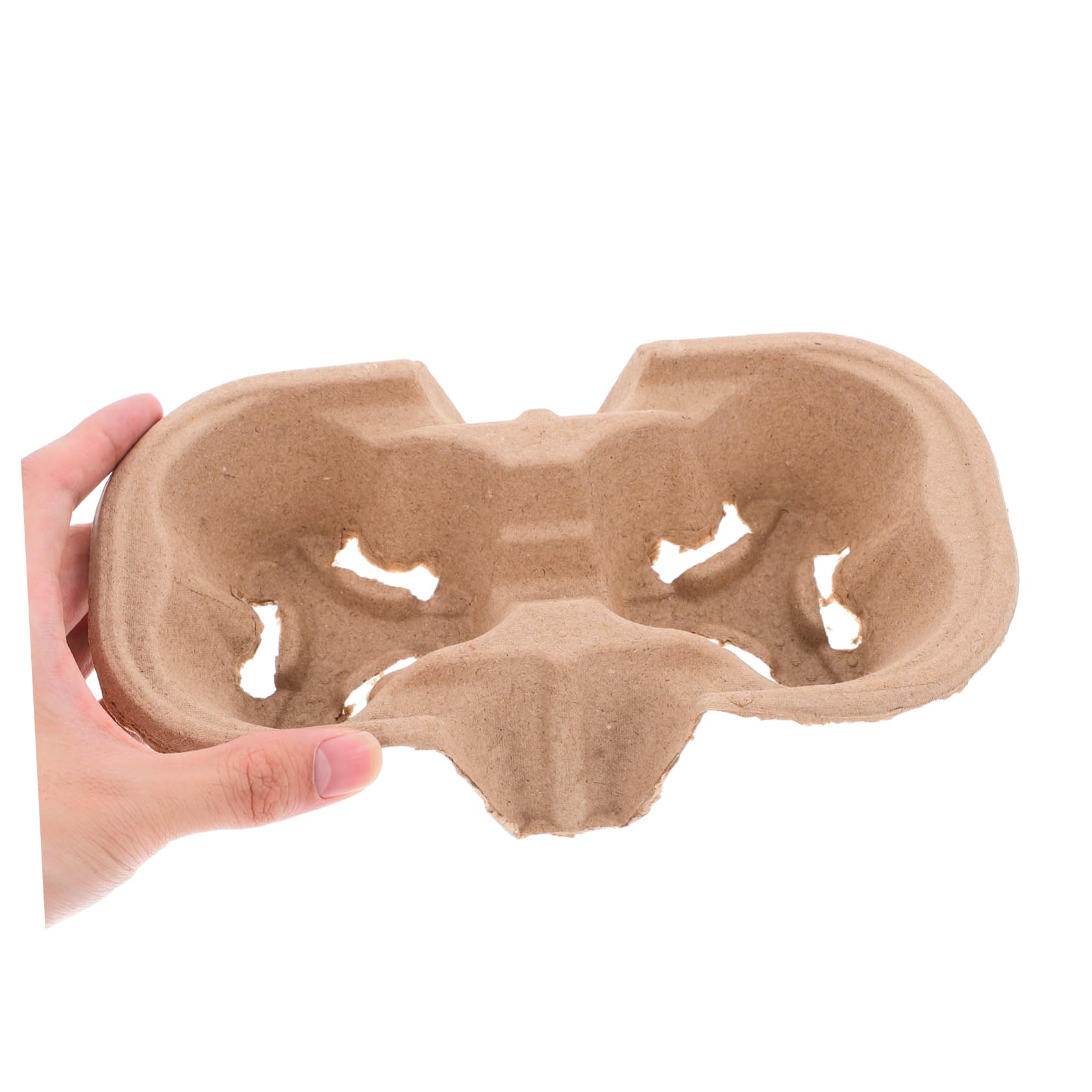 Didiseaon Portavasos de Papel Pulpa 2 Agujeros para Llevar Bebidas, Soporte Ligero y Resistente para 2 Tazas en Casa o Fiestas, Paquete de 50 Unidades