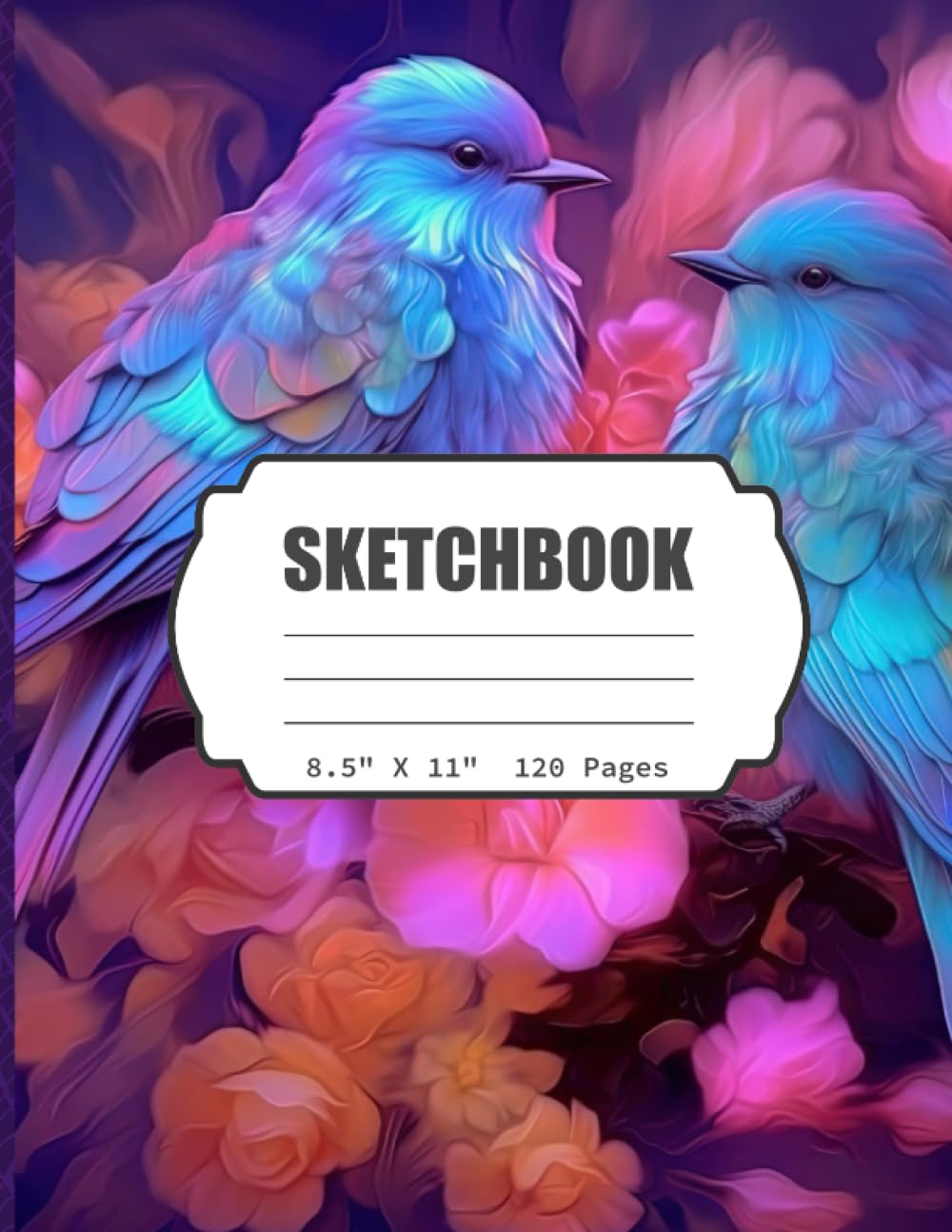 SketchBook: Beautiful Floral Birds Blank Sketch Book for Girls, Kids, Teens, Adults, Artist Notebook/Journal for Drawing, Writing, Sketching or ... 120 Blank Pages, 8.5x11 (Blank Drawing Book)