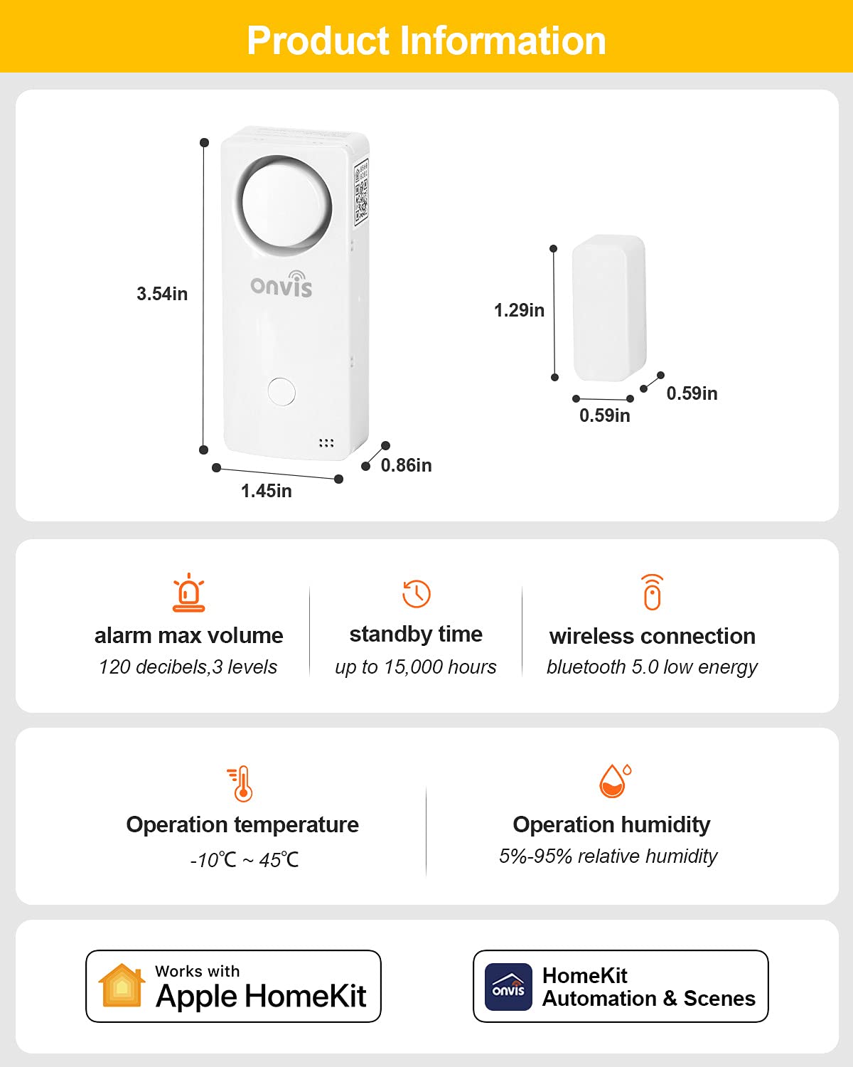 ONVIS Smart Home Security Burglar Alarm Siren Door Window Contact