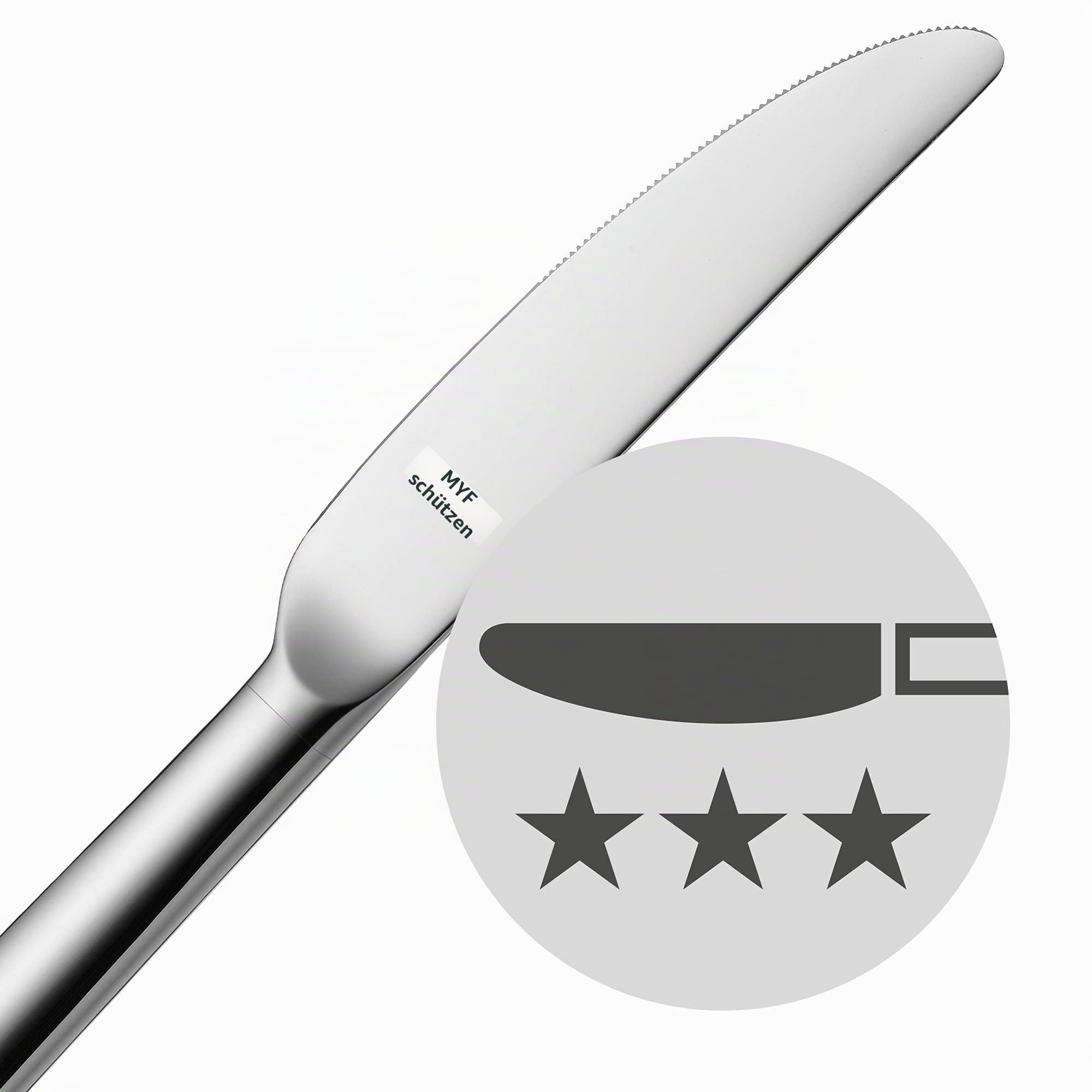 WMF Ambiente Edelstahl Besteck Set 6 Personen, Essbesteck Set 30 teilig, Hohlheftmesser, Cromargan Protect poliert, kratzbeständig, spülmaschinenfest