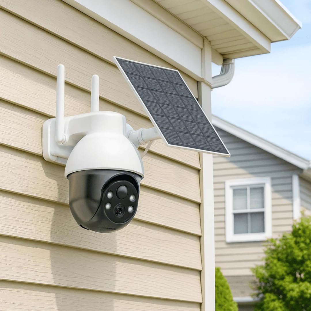Daewoo Security - Alarma de casa conectada sin suscripción - Smart Protect Advanced MAX con cámaras HD, Sirena Solar y Detector de Humo - Alexa & Google Home